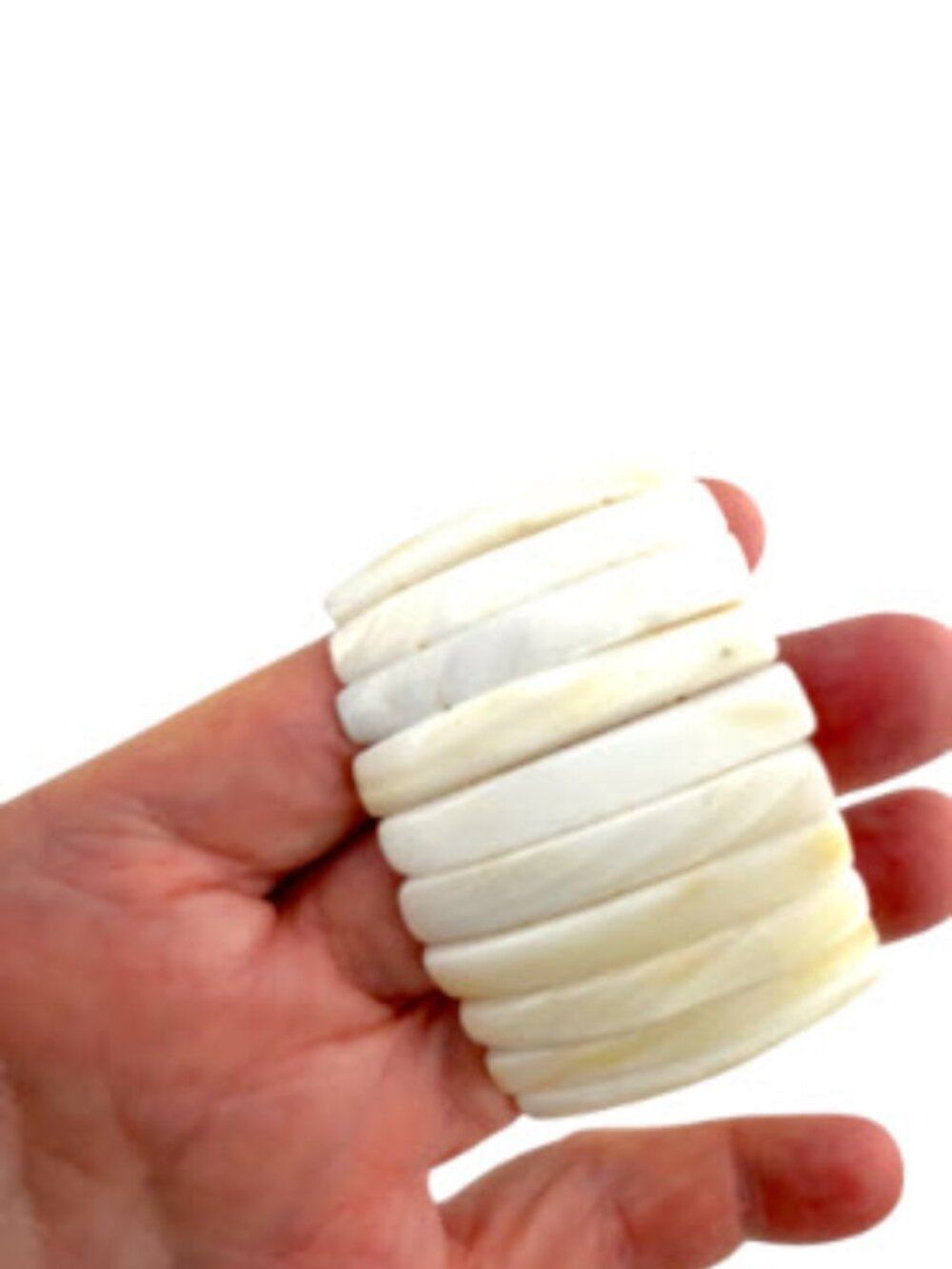 Vintage Mother of Pearl Bracelet Wide Mid Century Modern